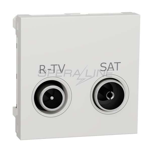 Розетка R-TV SAT індивідуальна, 2 модуля, білий, Unica New, Schneider Electric